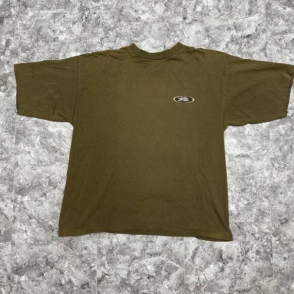 Vintage Y2K Ripzone Skull Shirt Mens XL Short Sleeve Crew Neck Pullover Brown - Picture 2 of 9